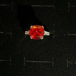 COPY - Red Stone, Silver colored ring
